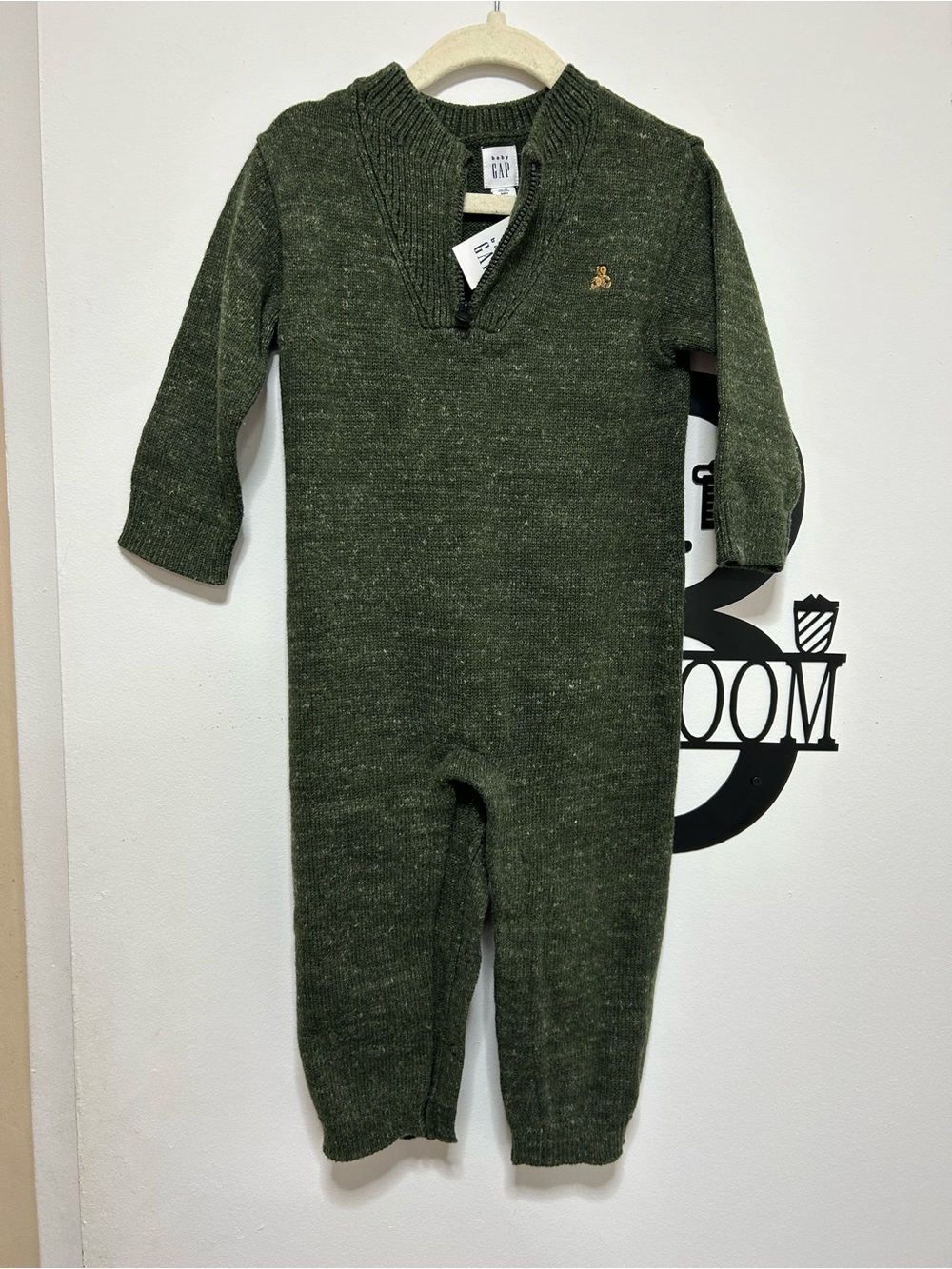 GAP Olive Green Knit One-Piece with Shawl Collar